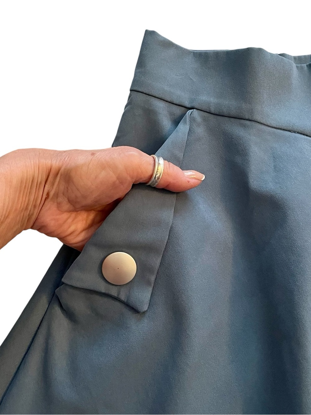 Chicwish Size Large Blue-Gray Midi Circle Skirt - Picture 3 of 9